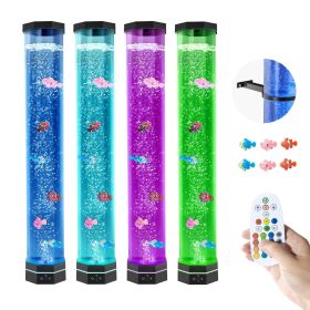 Sensory Bubble Tube Lamp, 2.67 ft Bubble Fish Tube, Sensory Aquarium Lamp with 6 Floating Fish & 16 Color Effects, Remote Control