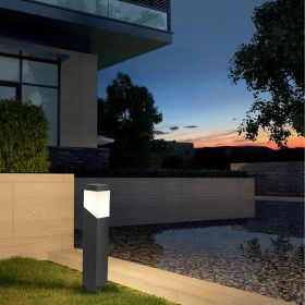 Outdoor Landscape Pathway Lights Modern Bollard Lamp Waterproof Aluminum Floor Lamp Wired with E26 Bulb Socket for Walkway Patio Yard Porch 17216