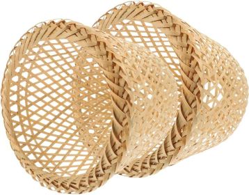 Rustic Woven Bamboo Lamp Shade Pendant Light Cover for Ceiling Lights