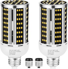35W 2 pack LED Corn Light Bulb,3000K Warm White(300W Equivalent ) Commercial Grade E26/E39 5000LM Medium Mogul Base LED Lamp
