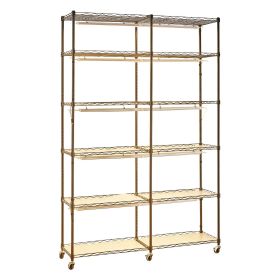 Plant Shelf with Grow Light, 6-Tier Double-Row Plant Stand, 71in Tall Indoor Plants Display Rack with Wheels & Timer, 200W Full Spectrum Grow Lig