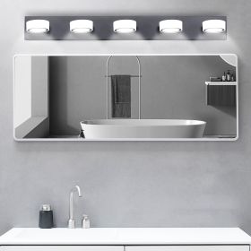 37" Modern 5-Light LED Vanity Light, Sleek Black Bathroom Wall Light Fixture for Mirror, Shower, and Bathroom Decor