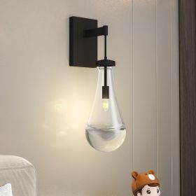 Wall Sconces, Black Wall Sconces Modern Bathroom Lights, Sconces Wall Lighting with Clear Glass (Color: Black, Material: Iron)
