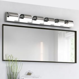 Modern Bathroom Vanity Lighting 6-Light LED Vanity Lights Over Mirror Bath Wall Lighting (Color: Chrome, Material: Acrylic,Stainless Steel)