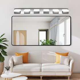 Modern Bathroom Vanity Lighting 6-Light LED Vanity Lights Over Mirror Bath Wall Lighting (Color: Chrome, Material: Iron)